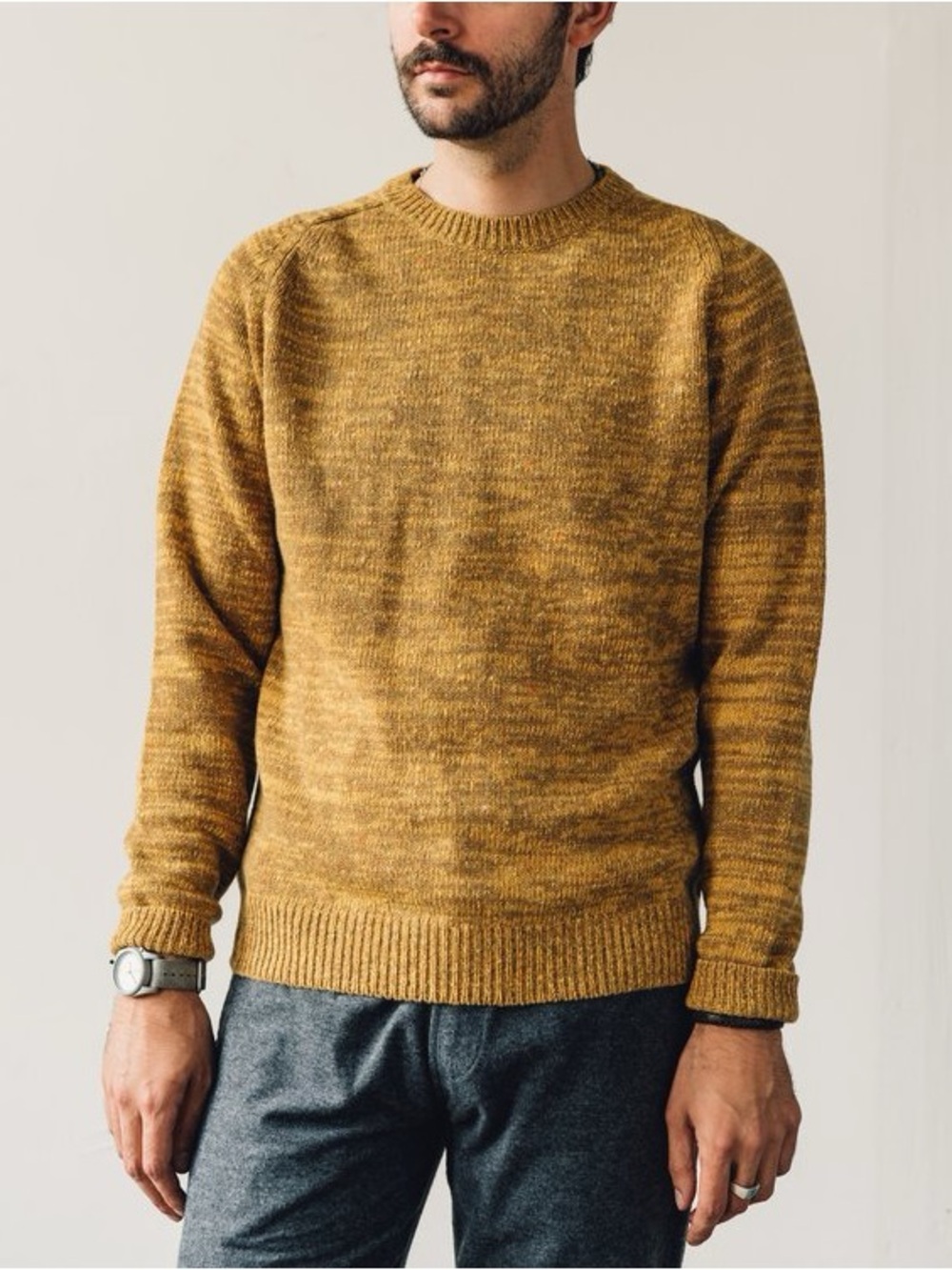 Norse Projects Men’s Viggo Crewneck Sweater Montpellier Yellow Medium